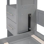 Queen Size Wall Bed with Shelves, Drawers and LED Lights
