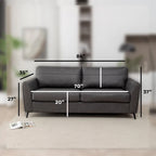 Faux Leather Sleeper Sofa with Memory Foam Mattress