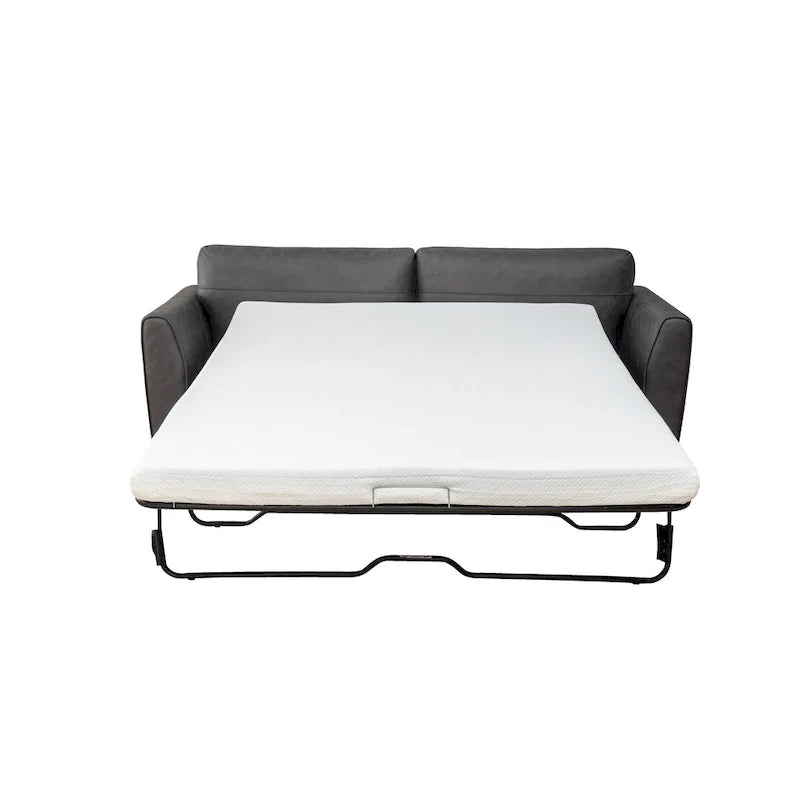 Faux Leather Sleeper Sofa with Memory Foam Mattress