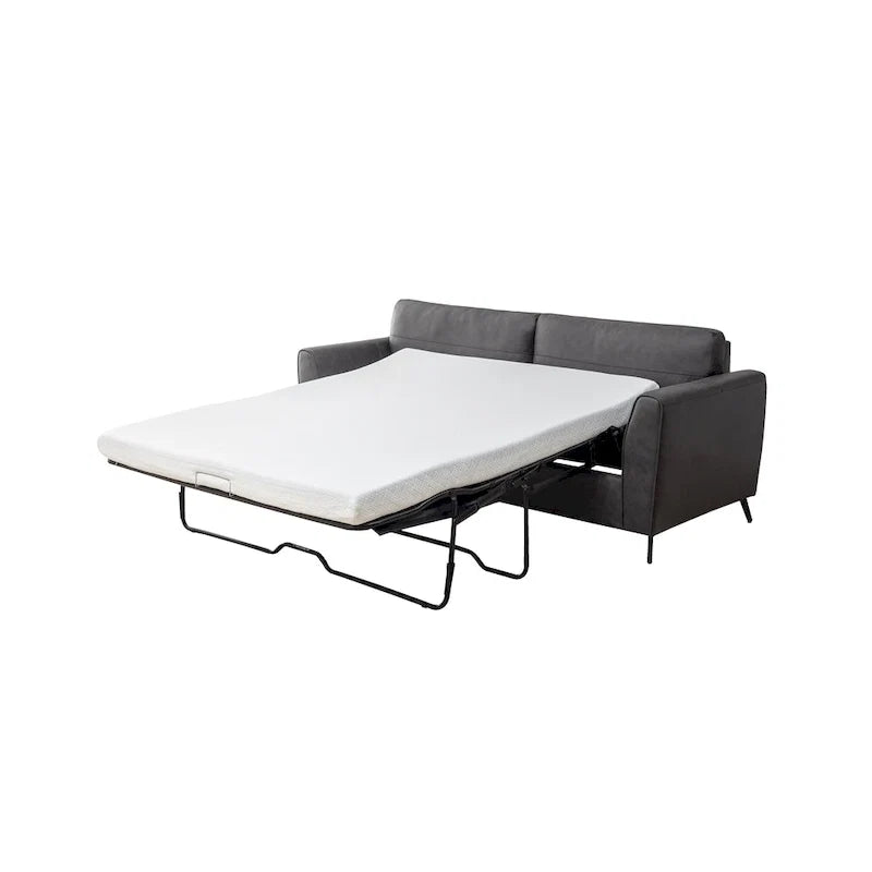 Faux Leather Sleeper Sofa with Memory Foam Mattress