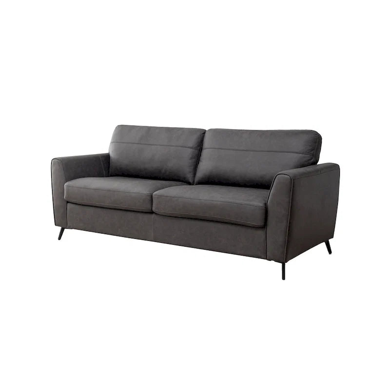 Faux Leather Sleeper Sofa with Memory Foam Mattress