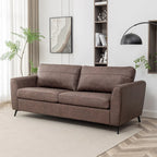 Faux Leather Sleeper Sofa with Memory Foam Mattress