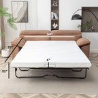 Faux Leather Sleeper Sofa with Memory Foam Mattress