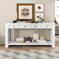 4-Drawer Console Table with Lower Shelf