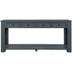 4-Drawer Console Table with Lower Shelf