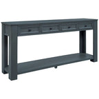 4-Drawer Console Table with Lower Shelf