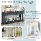 4-Drawer Console Table with Lower Shelf