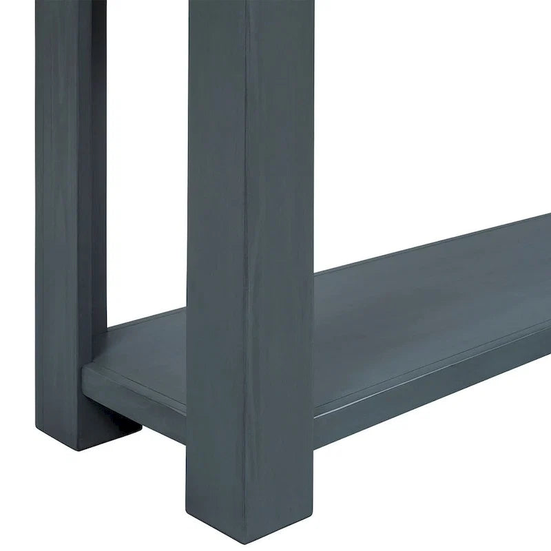 4-Drawer Console Table with Lower Shelf