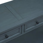 4-Drawer Console Table with Lower Shelf