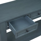 4-Drawer Console Table with Lower Shelf