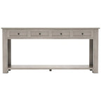 4-Drawer Console Table with Lower Shelf