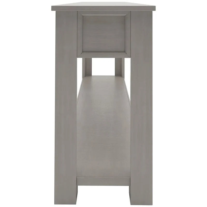 4-Drawer Console Table with Lower Shelf