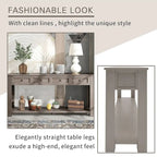 4-Drawer Console Table with Lower Shelf