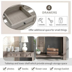 4-Drawer Console Table with Lower Shelf