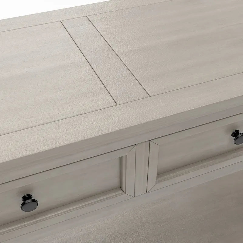 4-Drawer Console Table with Lower Shelf