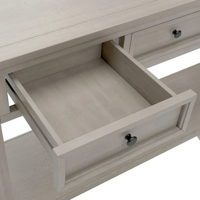 4-Drawer Console Table with Lower Shelf