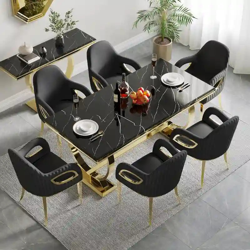 Luxury Black Velvet Accent Armchair with Fox-Eyes Arms