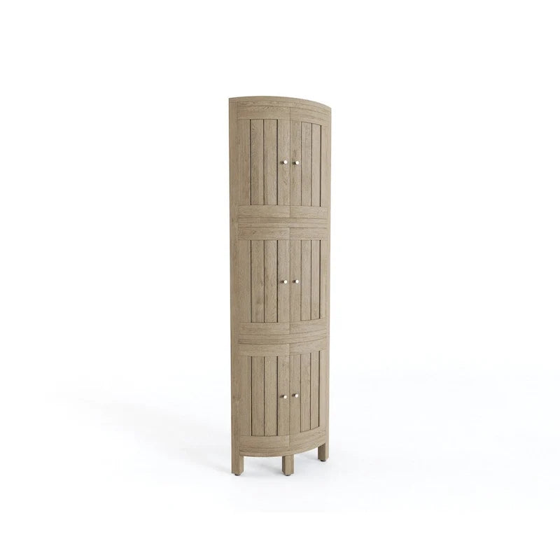Three-Tier Corner Teak Bath Shelf