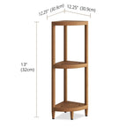 Three-Tier Corner Teak Bath Shelf