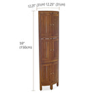 Three-Tier Corner Teak Bath Shelf