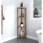 Three-Tier Corner Teak Bath Shelf