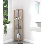 Three-Tier Corner Teak Bath Shelf
