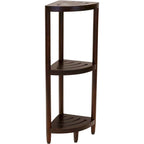Three-Tier Corner Teak Bath Shelf
