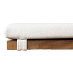 Rustic Ivory Padded Fabric 60-Inch Dining Bench