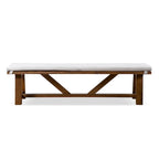 Rustic Ivory Padded Fabric 60-Inch Dining Bench